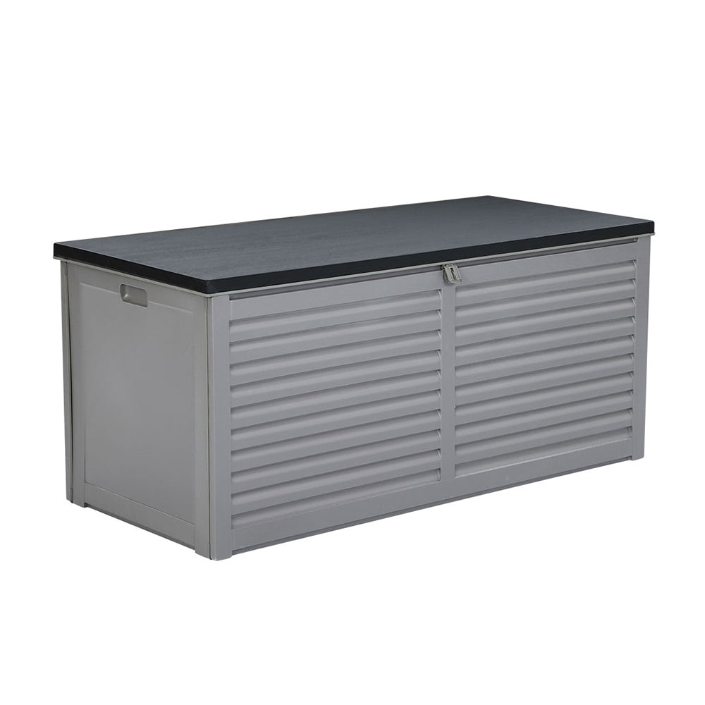 Gardeon Outdoor Storage Box 490L Container Lockable Garden Bench Tools Toy Shed Black - YDS.com.au