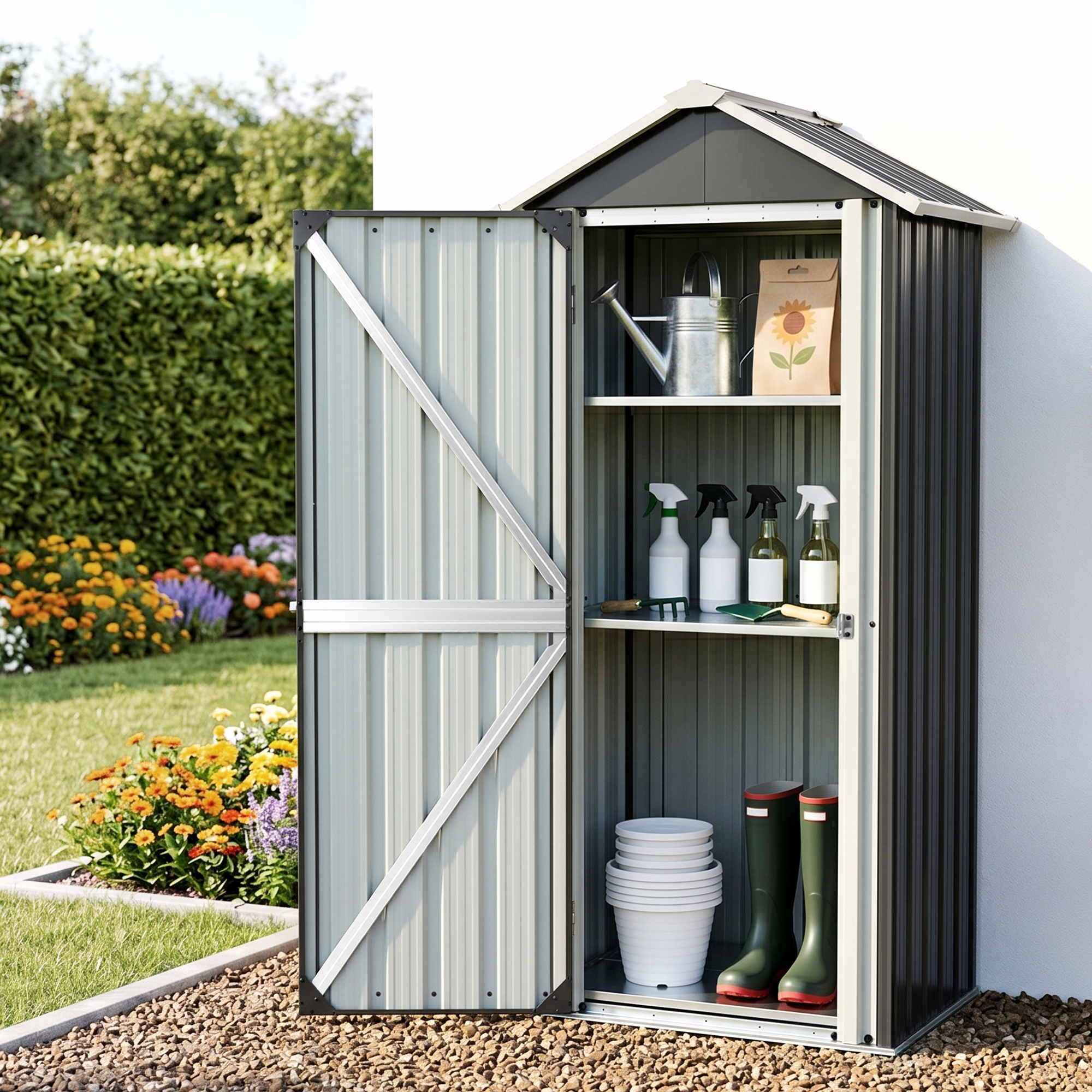 Gardeon Outdoor Storage Cabinet Garden Shed Steel Tool Lockable Cupboard Adjustable Shelves