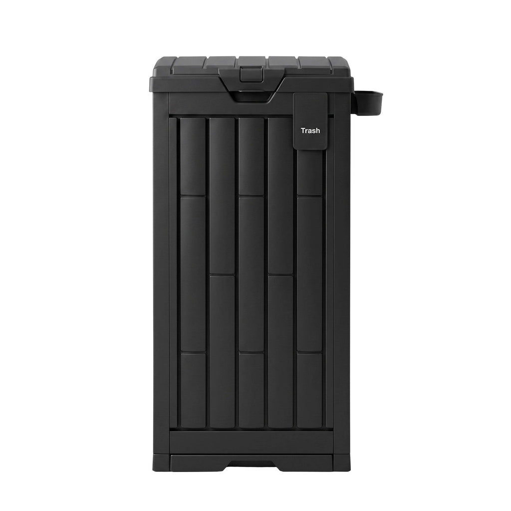 Gardeon Outdoor Trash Cans Polypropylene Patio Hideaway Bin 110L Black