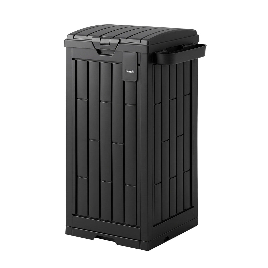 Gardeon Outdoor Trash Cans Polypropylene Patio Hideaway Bin 110L Black