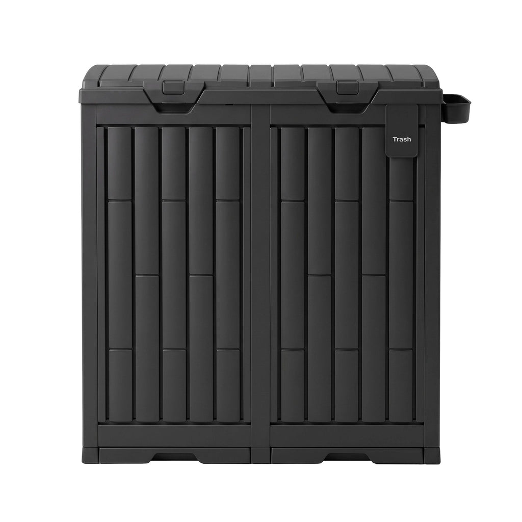Gardeon Outdoor Trash Cans Dual Compartment Trash Can 220L Black