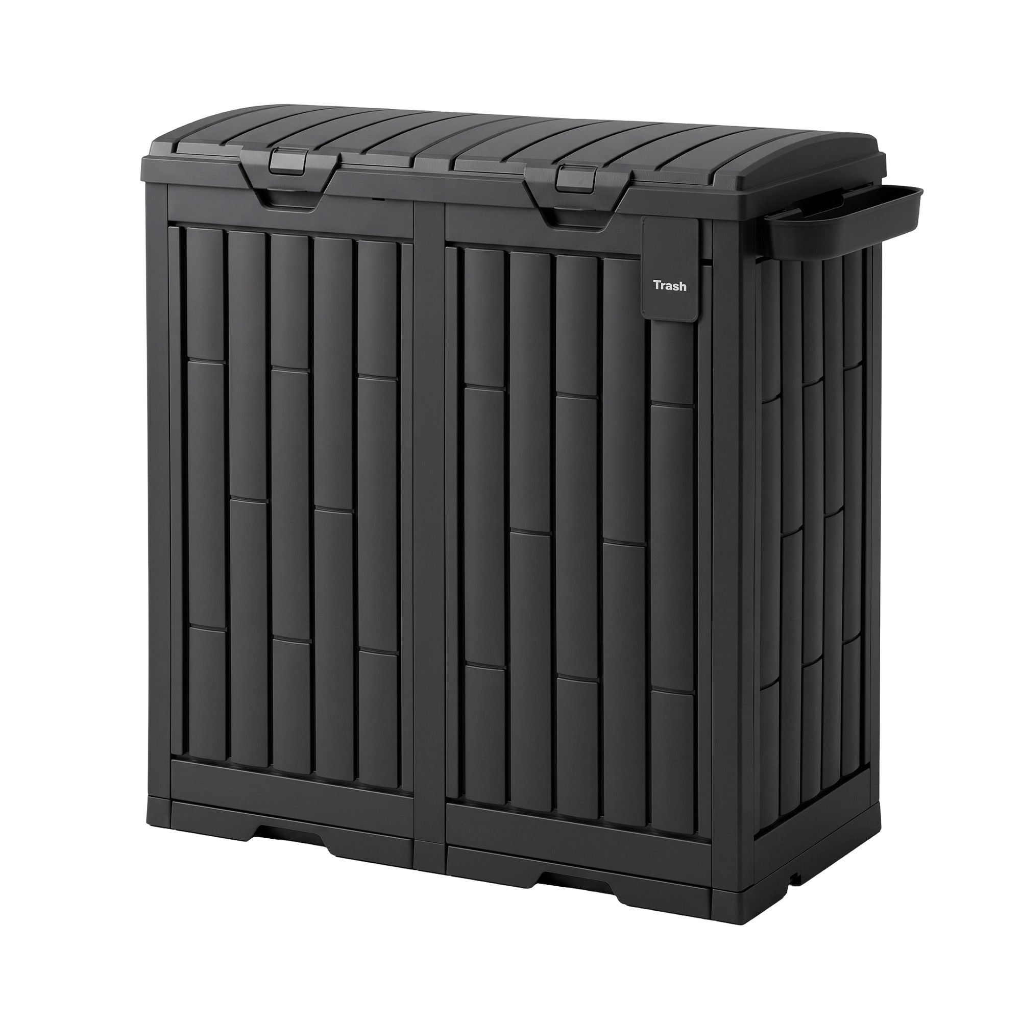 Gardeon Outdoor Trash Cans Dual Compartment Trash Can 220L Black