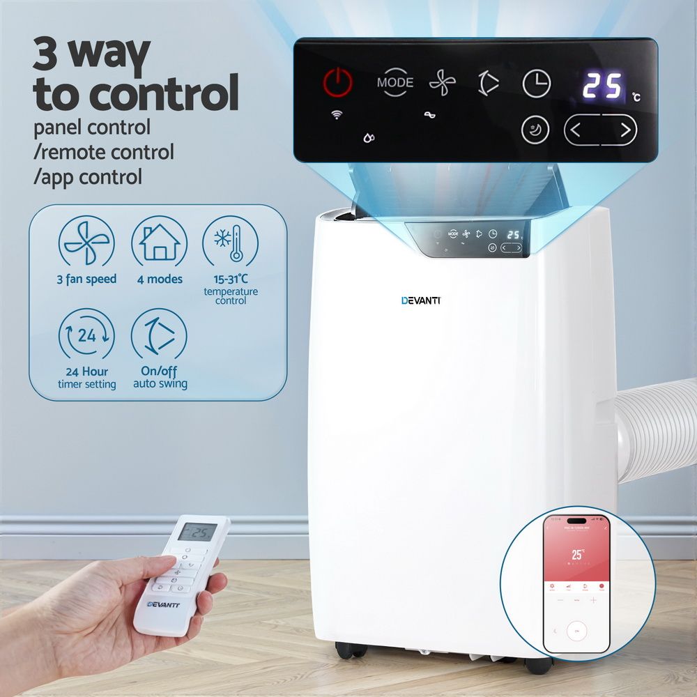 Devanti Portable Air Conditioner Dehumidifier Fan 12000BTU