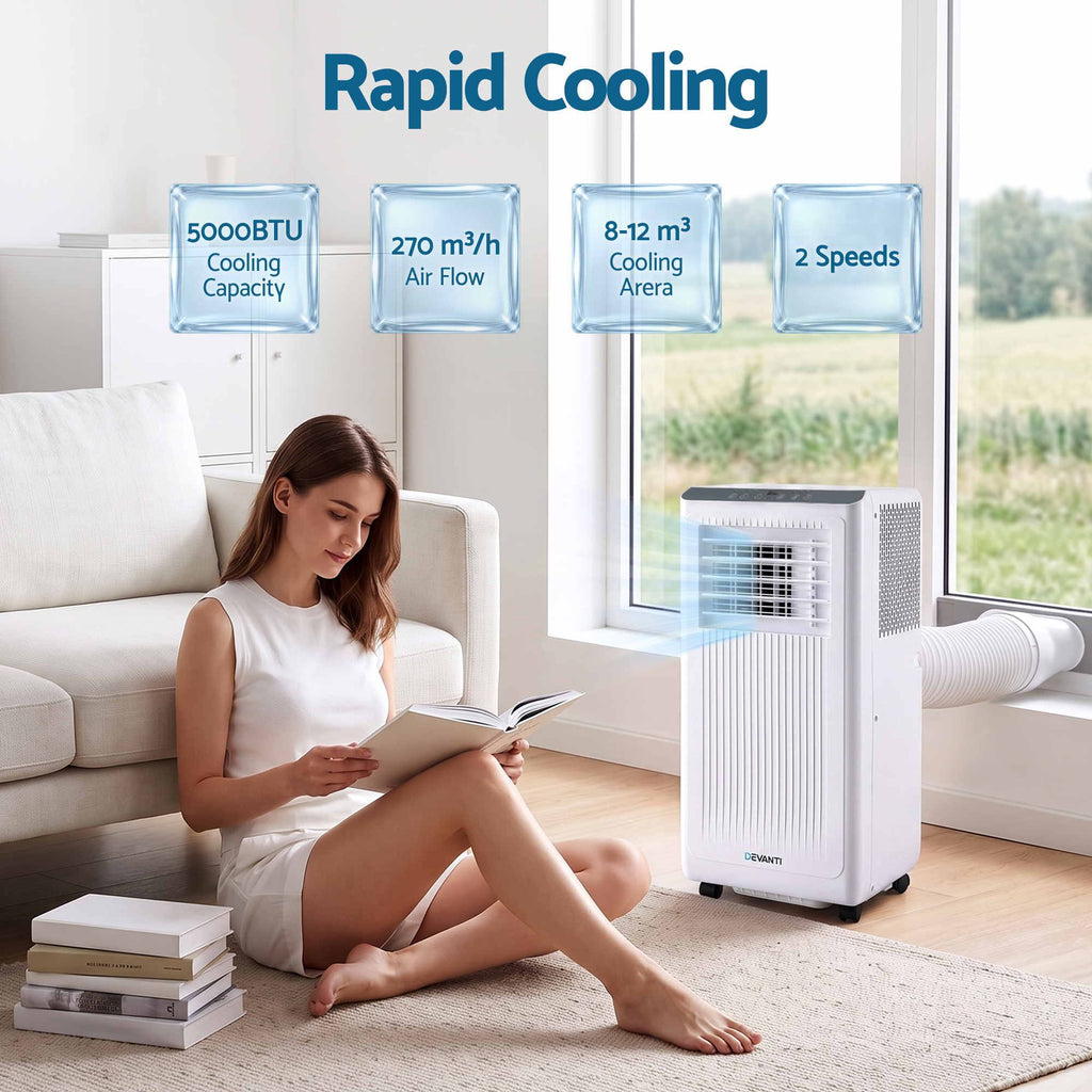 Devanti Portable Air Conditioner 5000 BTU 3-in-1 with Remote Control