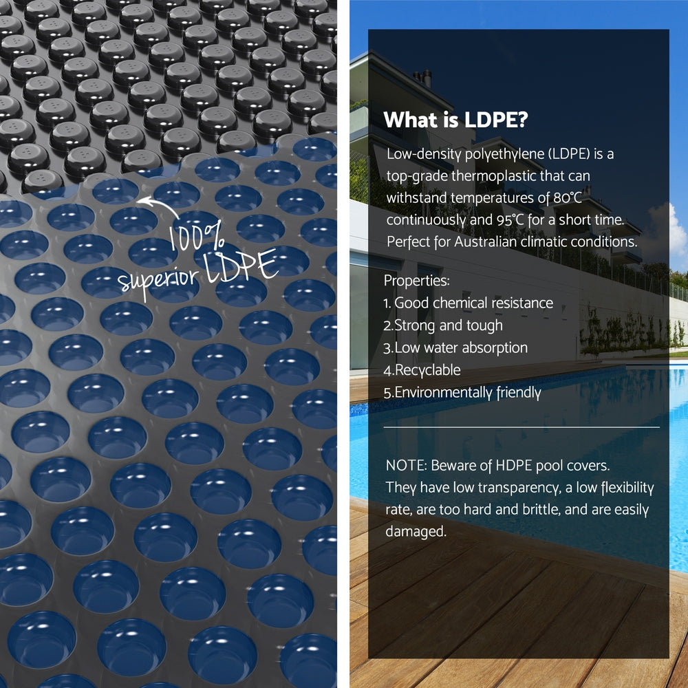 Aqua Buddy Pool Cover 600 Micron 10x4m w/ Roller 5.55m Swimming Pools Black Solar Blanket