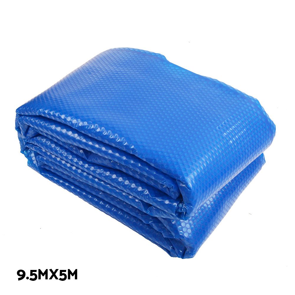 Cubierta para piscina Aquabuddy de 500 micras, 9,5 x 5 m, color plata, manta solar para piscina de 5,5 m, color azul