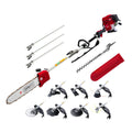 Giantz 4 Stroke Pole Chainsaw Petrol Hedge Trimmer Tree Pruner 12'' 9 In 1