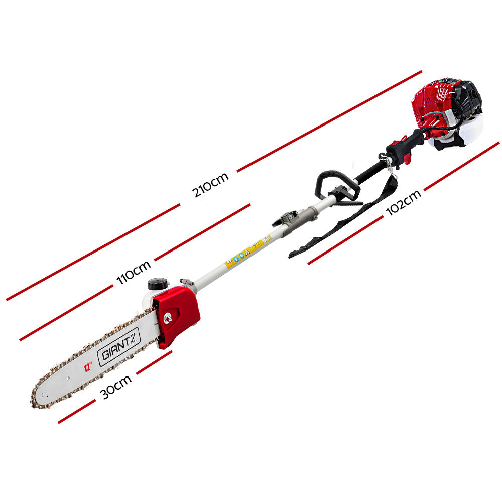 Giantz Pole Chainsaw 2 Stroke Petrol Hedge Trimmer Tree Pruner 9 In 1
