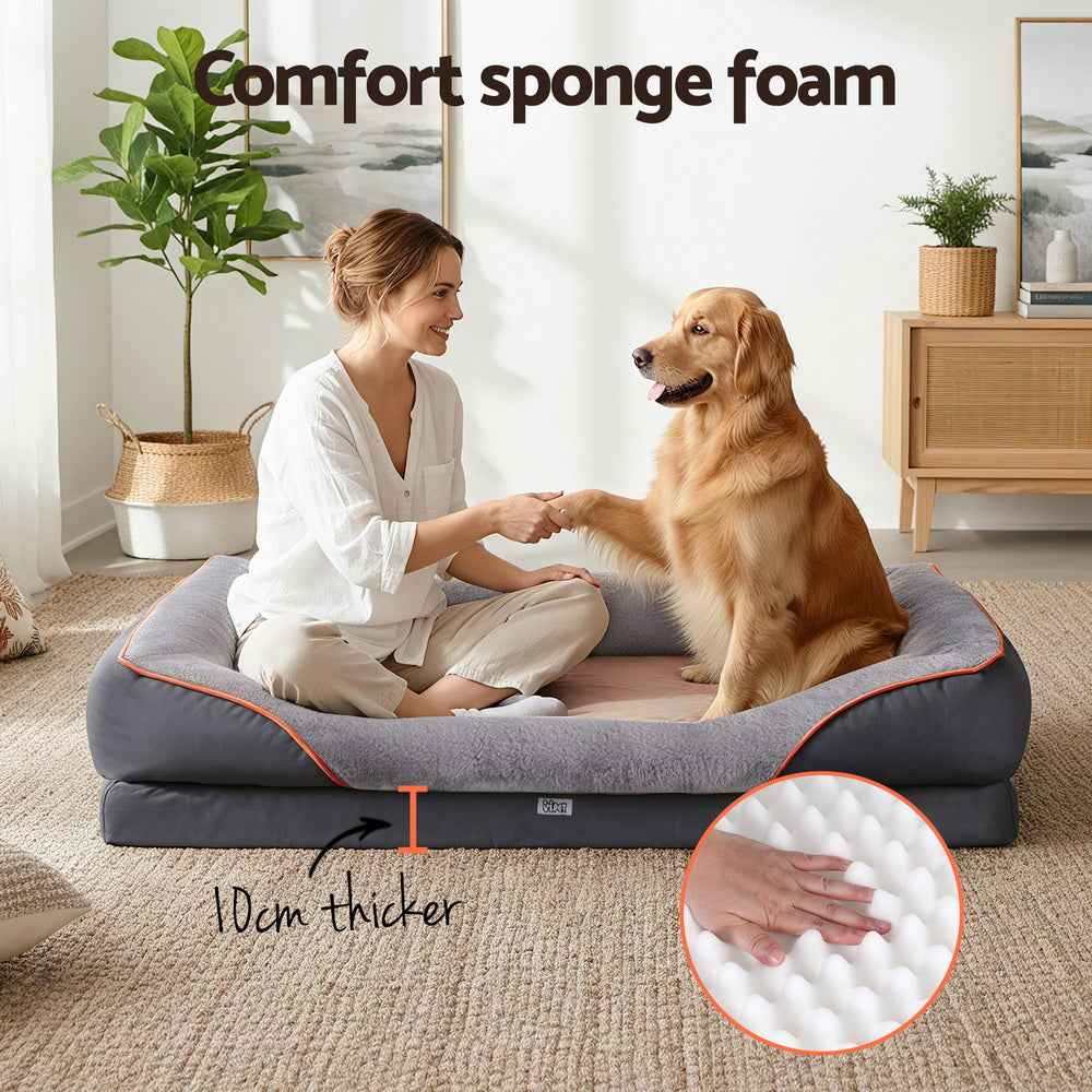 i.Pet Pet Bed Orthopedic Washable Dog Bed Plush Fleece Sofa Cushion Mat