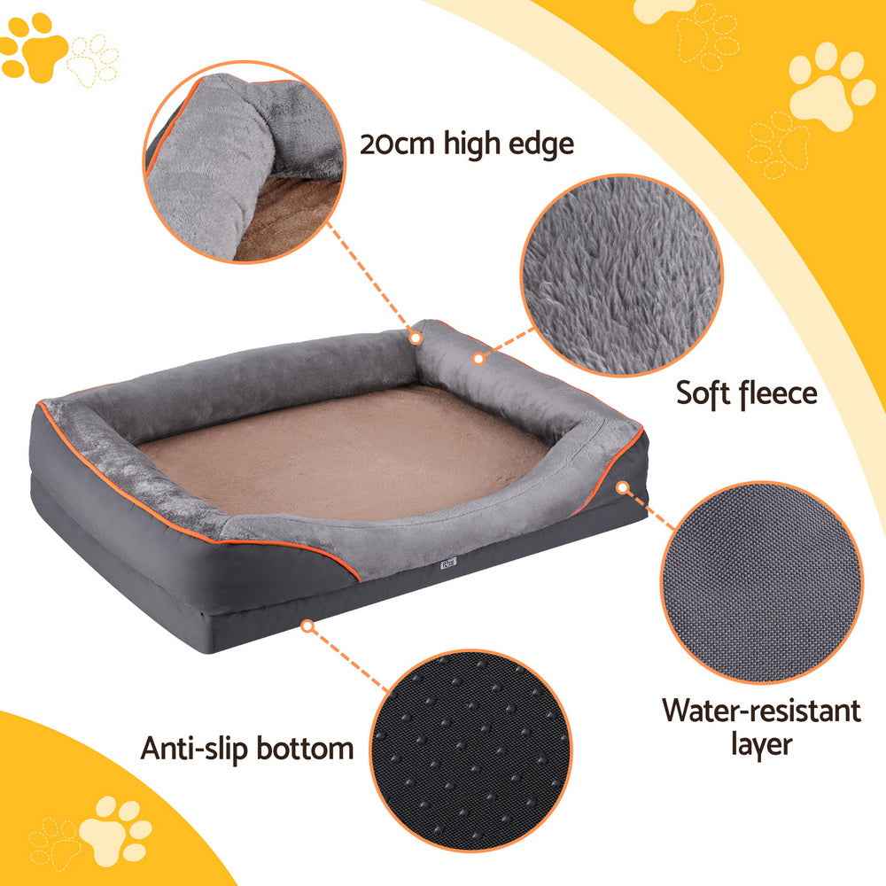 i.Pet Pet Bed Orthopedic Washable Dog Bed Plush Fleece Sofa Cushion Mat