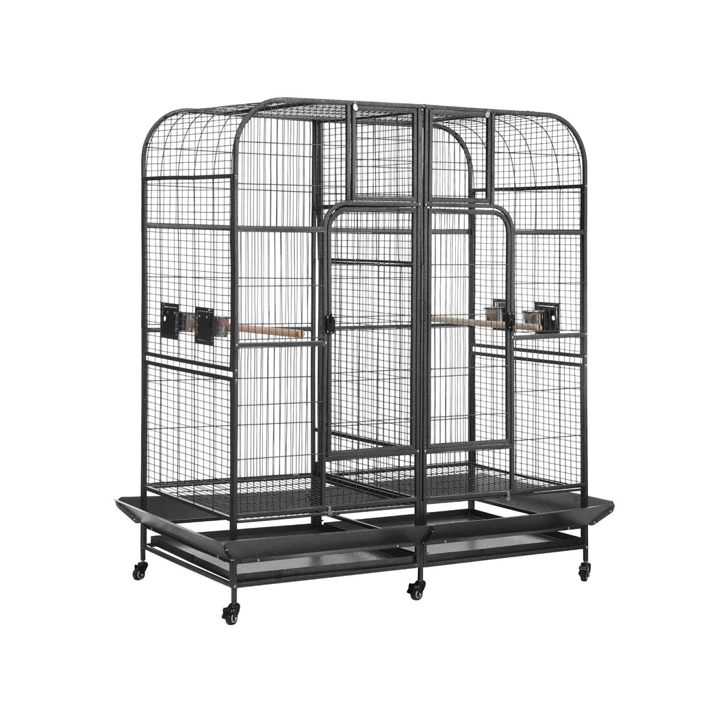 i.Pet Bird Cage Extra Large Aviary 185cm Pet Parrot Cage Castor Wheel Removable Divider