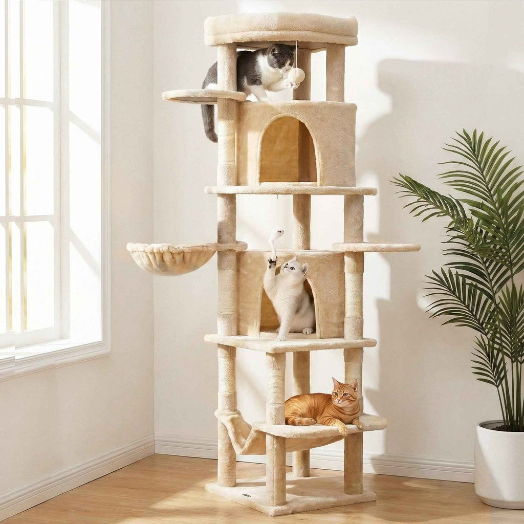 i.Pet Cat Tree Tower 167cm Large Scratching Post Furniture Scratcher House Beige
