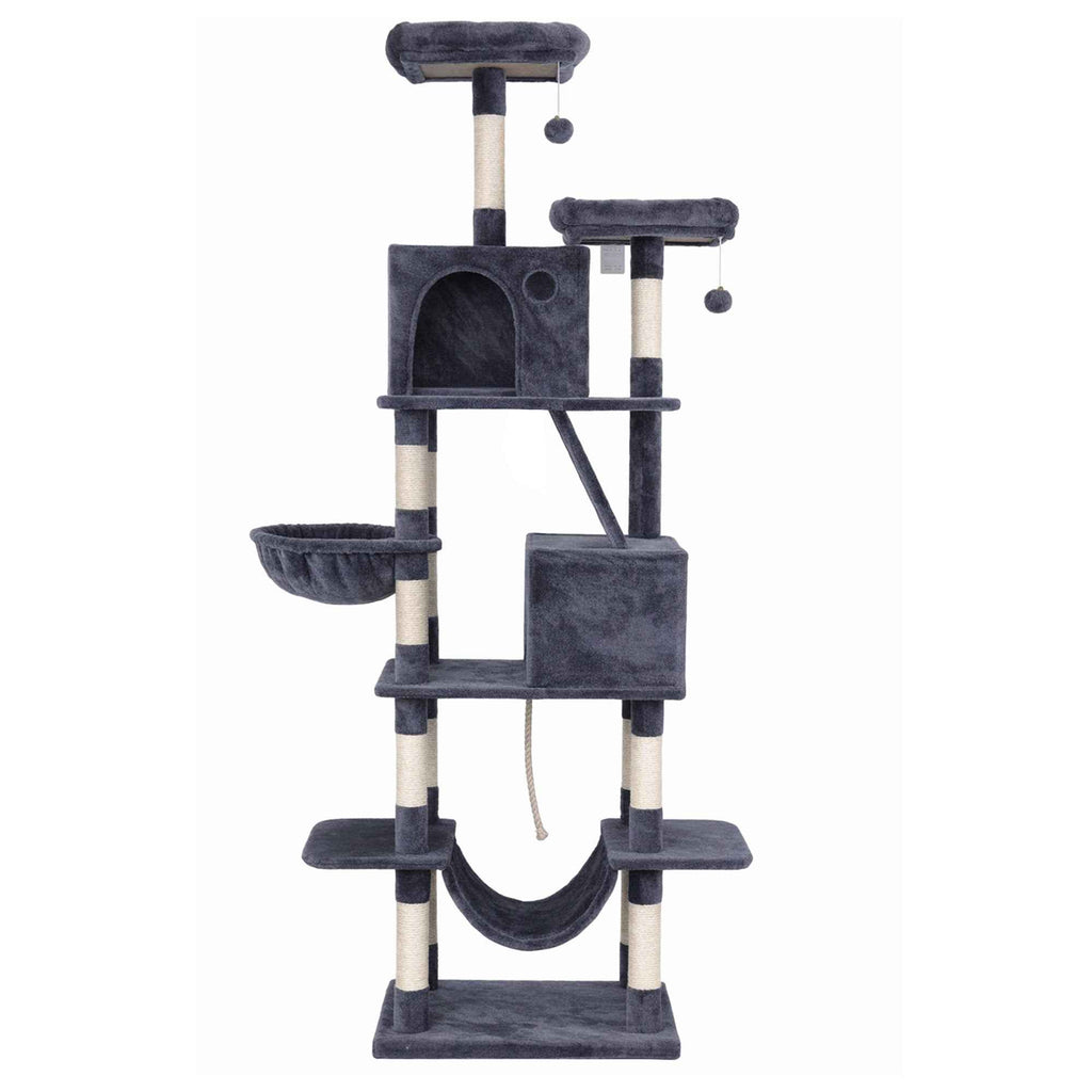 i.Pet Cat Tree Tower 206cm Large Scratching Post Furniture Scratcher House Grey