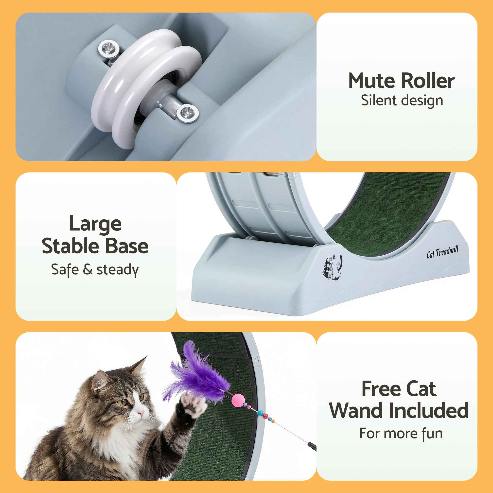 i.Pet Cat Exercise Wheel Treadmill Indoor 80cm Blue & Green