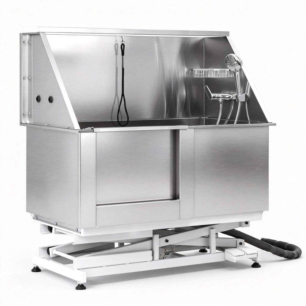 i.Pet Electric Pet Bath Tub Dog Grooming Stainless Steel Wash Station 127cm