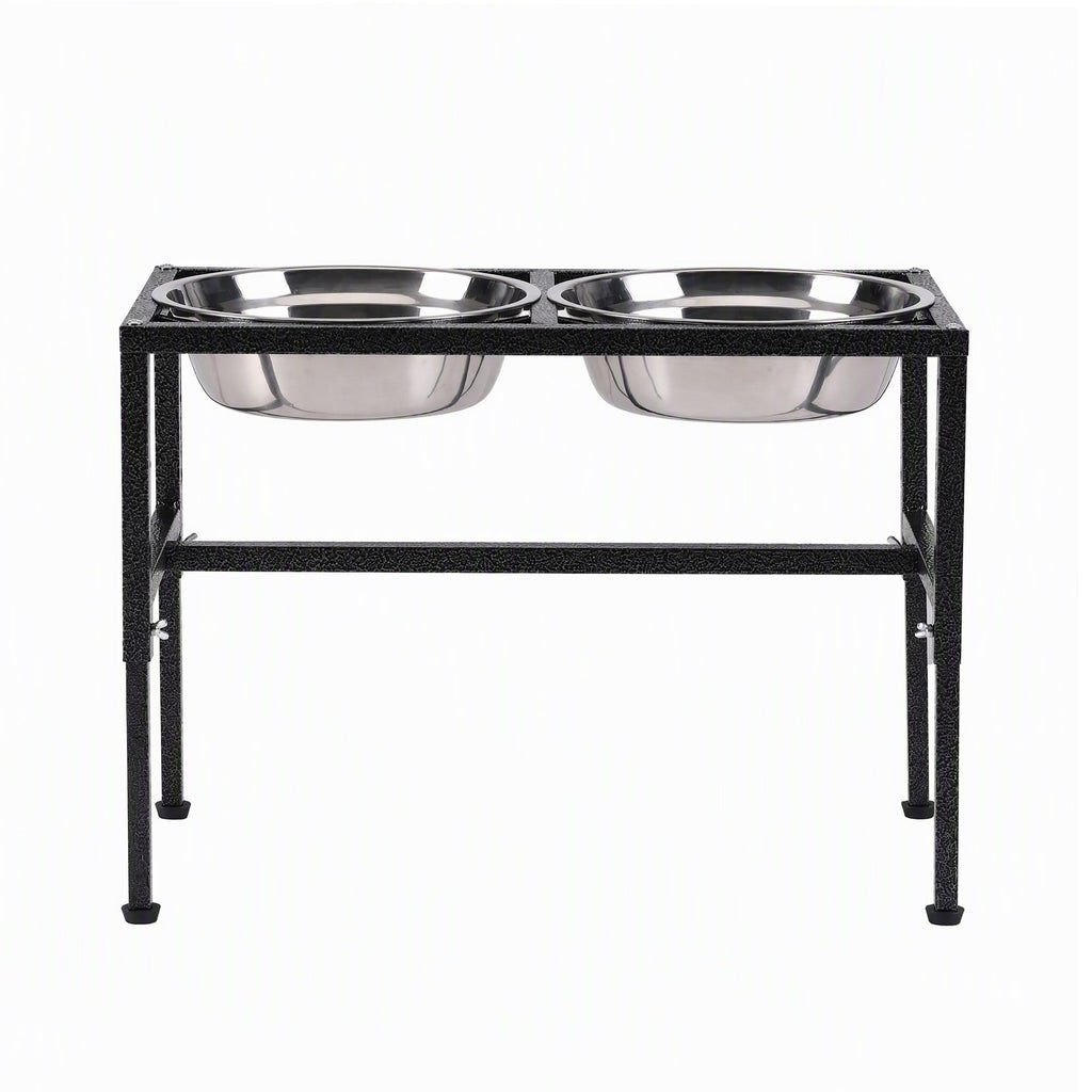 i.Pet Dog Pet Feeder Raised Stand with 2 Stainless Steel Bowls Adjustable Height