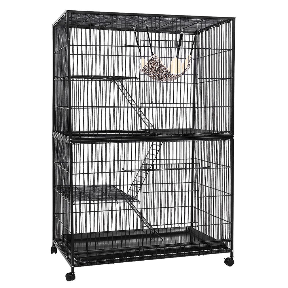 Jaula para conejos i.Pet de 142 cm, 4 niveles, para pájaros, cobayas, hurones
