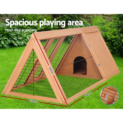 i.Pet Rabbit Hutch 119cm x 51cm x 44cm Chicken Coop Large Run Wooden Cage Outdoor