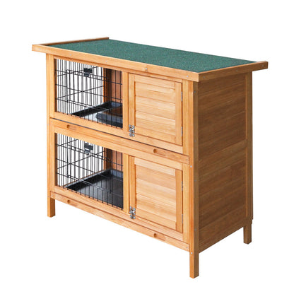 i.Pet Rabbit Hutch 91.5cm x 45cm x 82cm Chicken Coop Large Wooden House Run Cage Pet Bunny