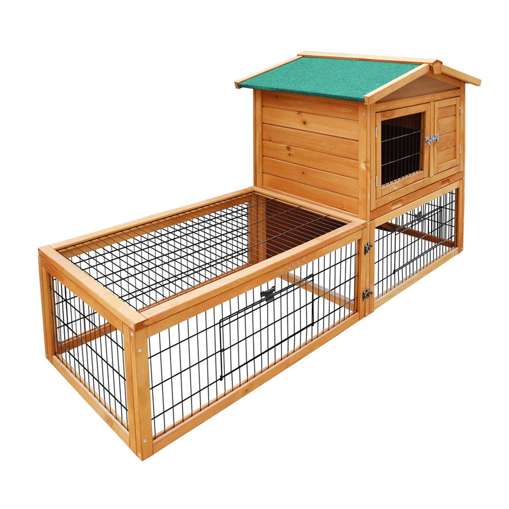 i.Pet Chicken Coop 155cm x 49cm x 90cm Rabbit Hutch Large Run Wooden Cage House Outdoor