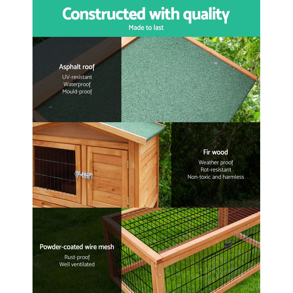 i.Pet Chicken Coop Rabbit Hutch 155cm x 49cm x 90cm Large Chicken Coop Wooden Run Cage House Outdoor