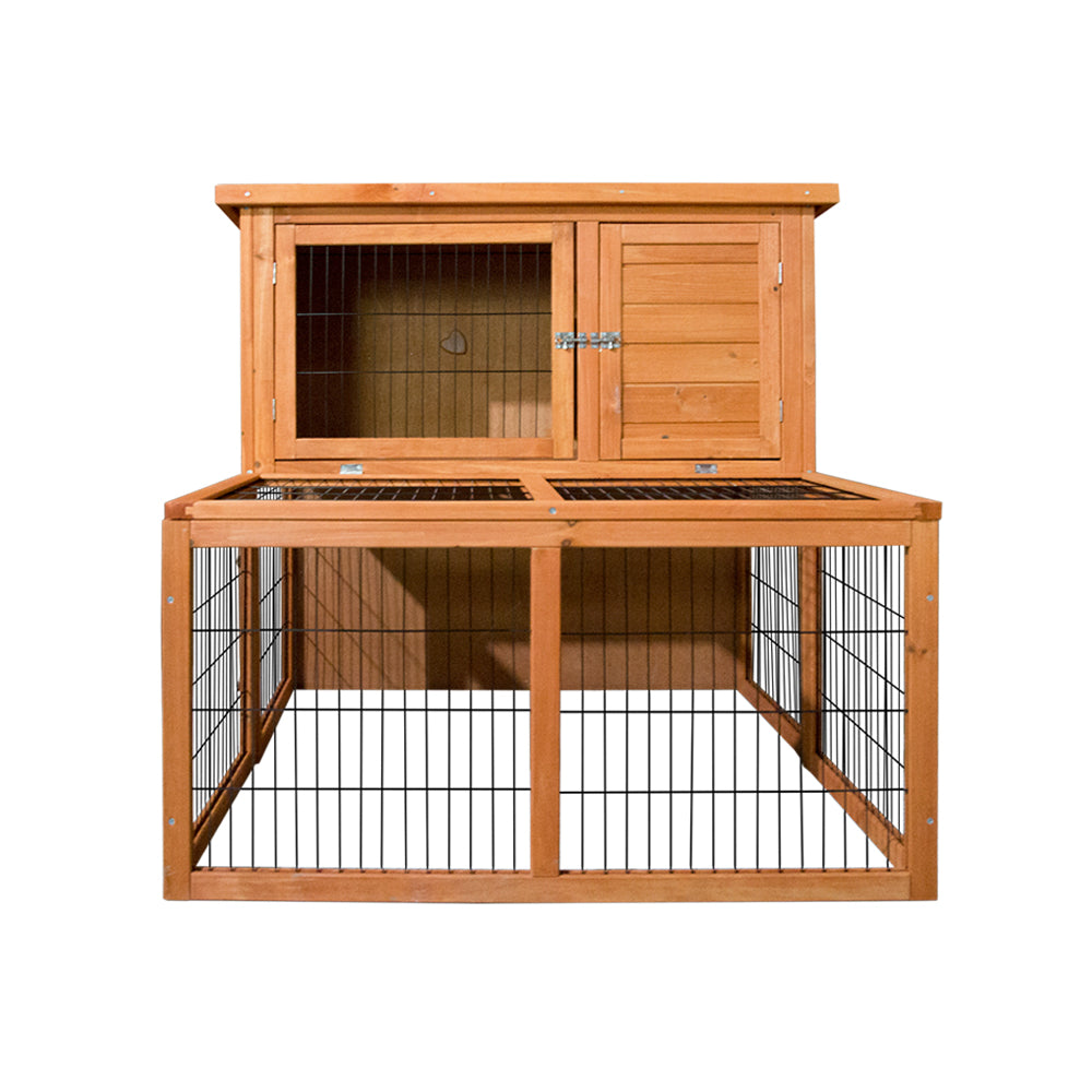 i.Pet Chicken Coop Rabbit Hutch 96cm x 96cm x 100cm Large Chicken Coop Run Wooden Cage Outdoor House