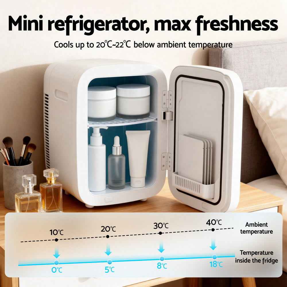 Glacio Mini Fridge Portable 22L White Electric Cooler Warmer Car Office 12V 220V