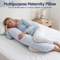Giselle Bedding Cooling Pregnancy Pillow Adjustable Maternity Pillow for Sleeping, Body Pillows for Adults Support Back, Belly, and Hips, Blue 37x87 cm