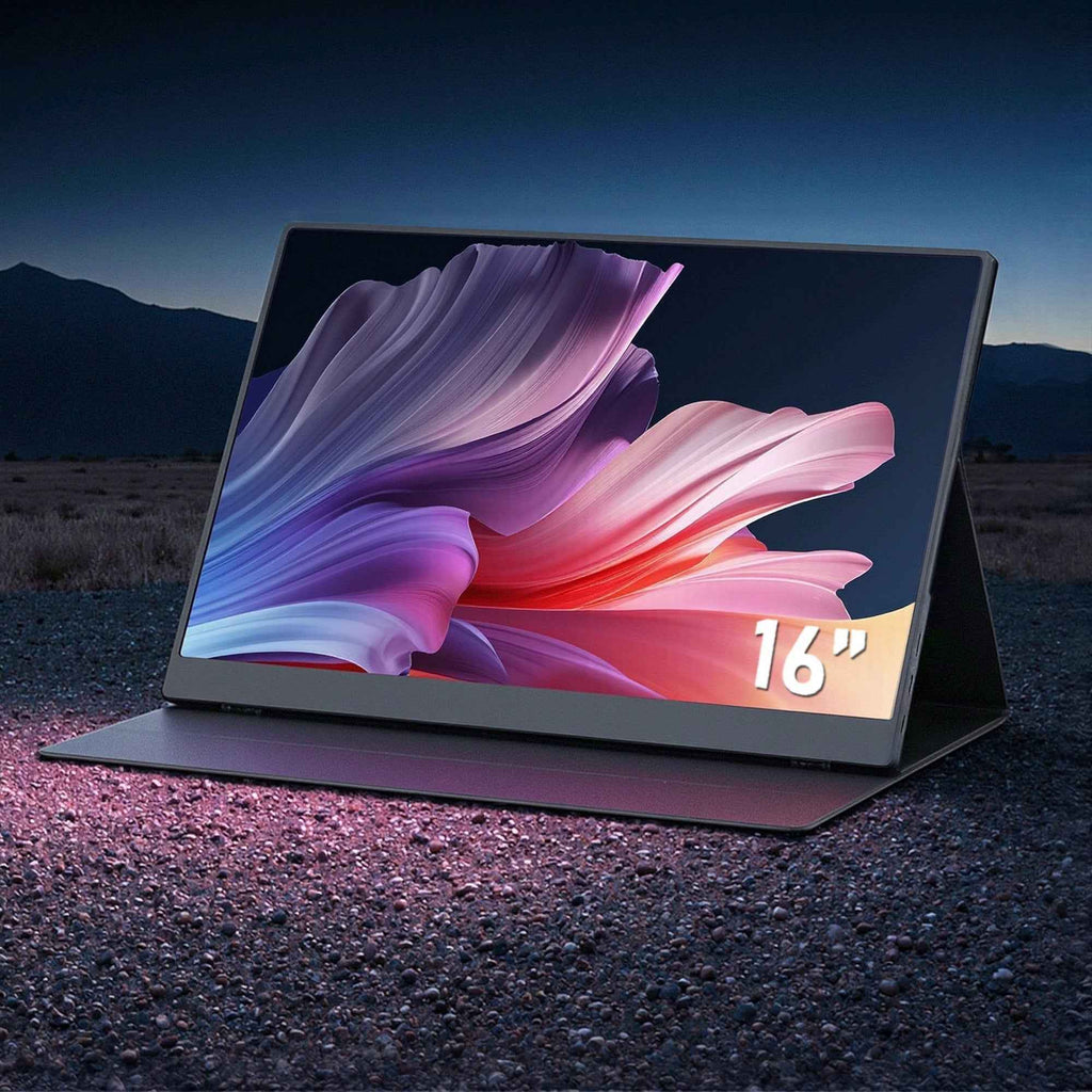 Devanti Portable Monitor Laptop Extender USB C Travel Display 16 Inch Black