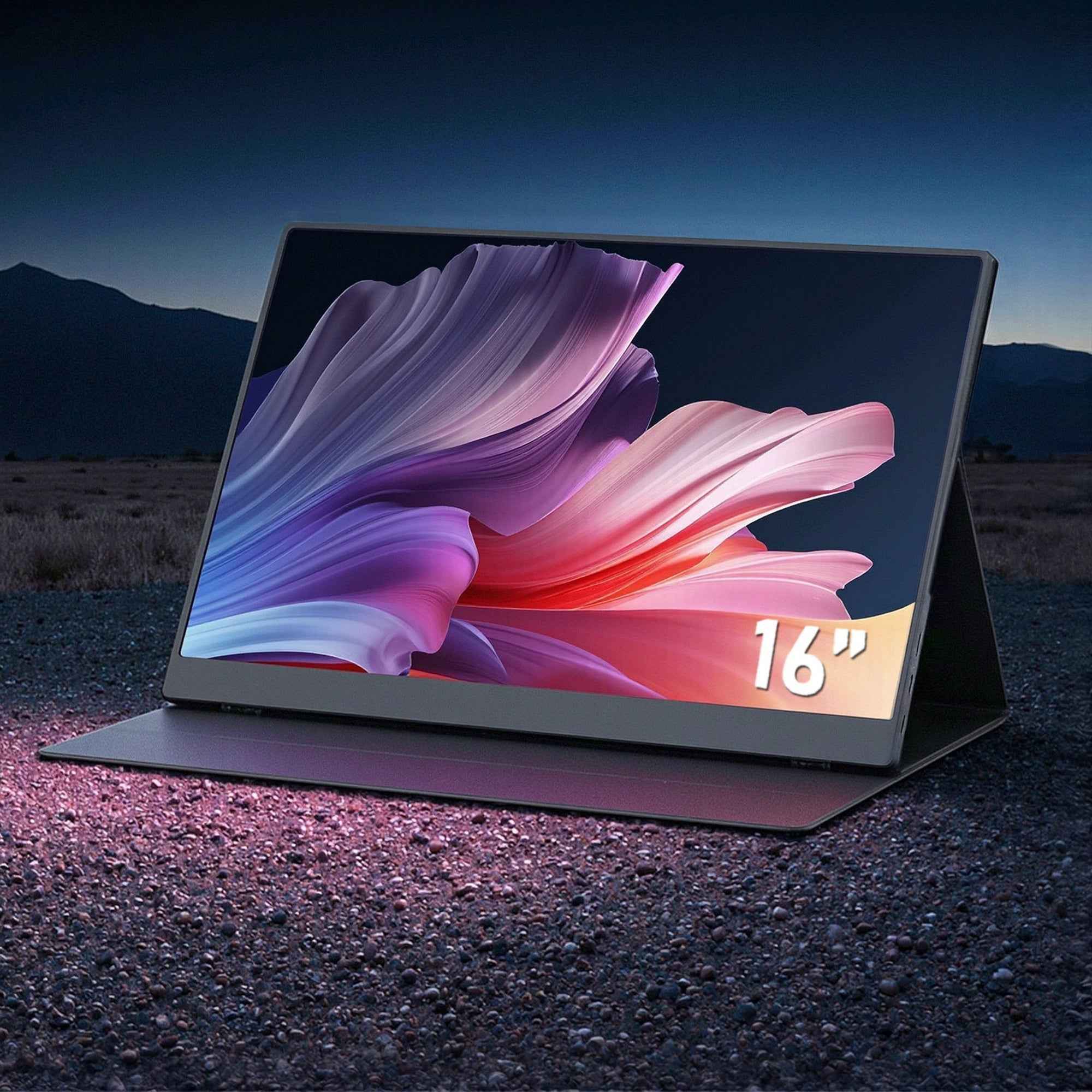 Devanti Portable Monitor Laptop Extender USB C Travel Display 16 Inch Black