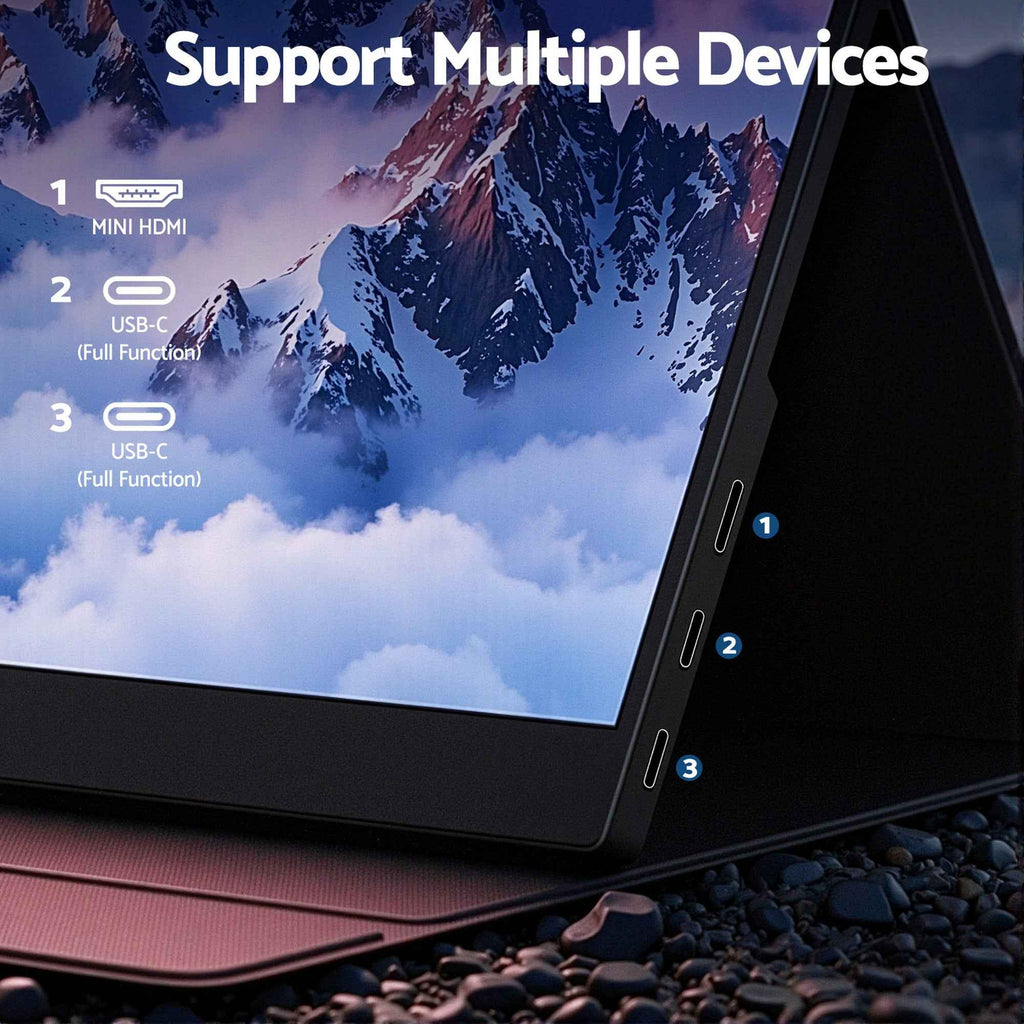 Devanti 15.6 Inch Portable Monitor FHD 1080P IPS USB-C HDMI Gaming Laptop Screen
