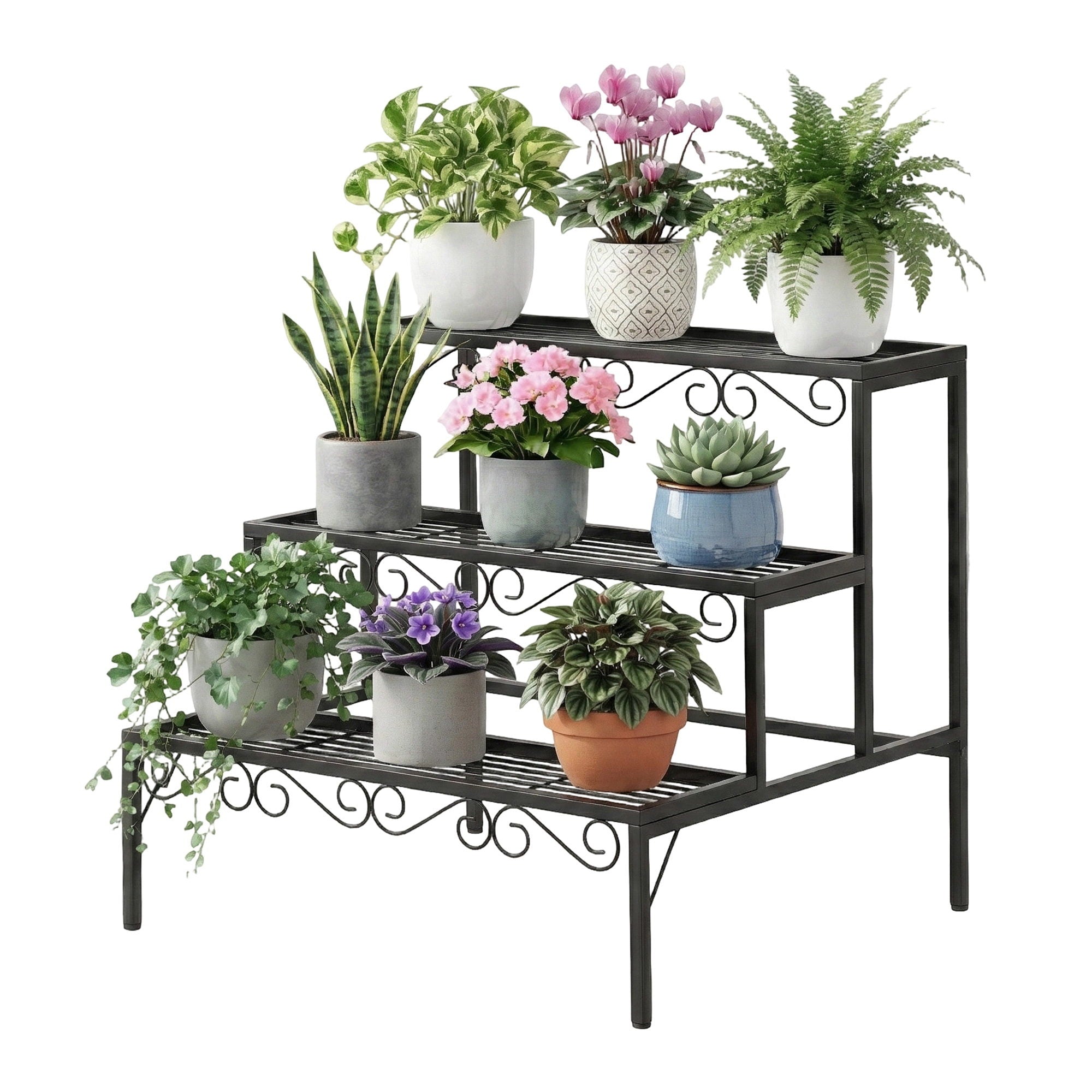 Artiss Plant Stand 3 Tier Metal Corner Plant Shelf Multiple Flower Holder Rack