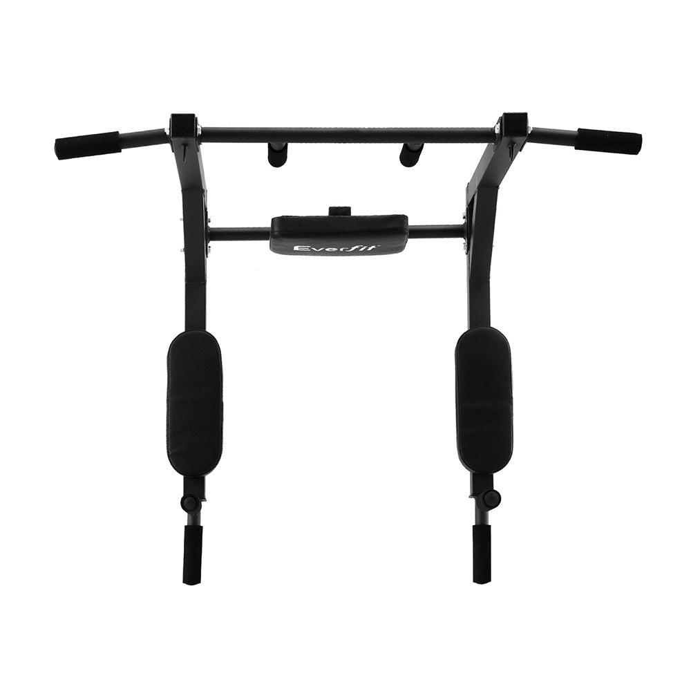Everfit Pull Up Bar Dip Station Multi Gym 150kg Home Power Station Black Red - YDS.com.au