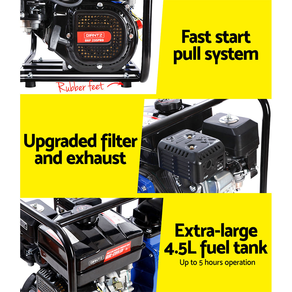 Giantz 8HP 3" Petrol Water Pump Garden Irrigation Transfer Blue