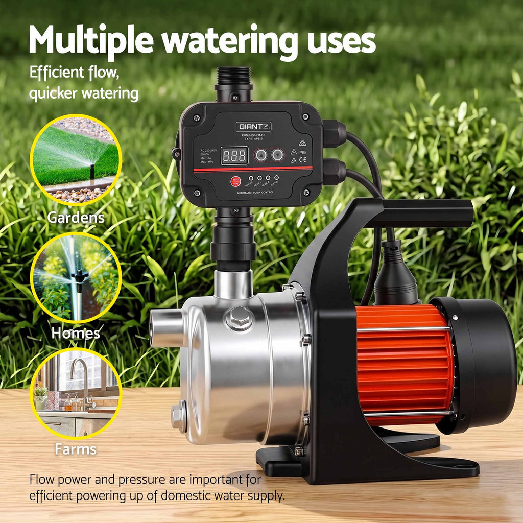 Giantz Garden Water Pump Auto Controller Tank Farm Irrigation House 800W Max.
