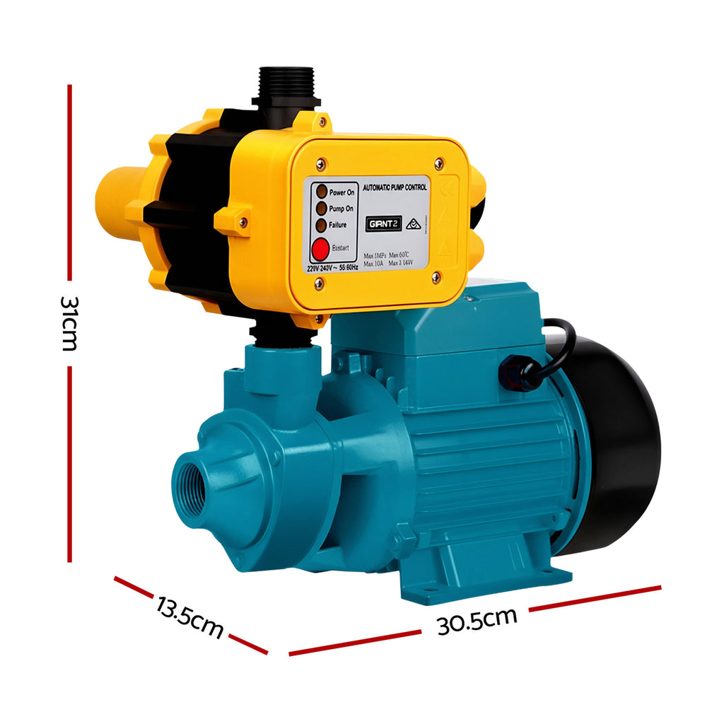 Bomba periférica automática Giantz para riego de tanques de lluvia para jardín, granja y agua limpia QB80