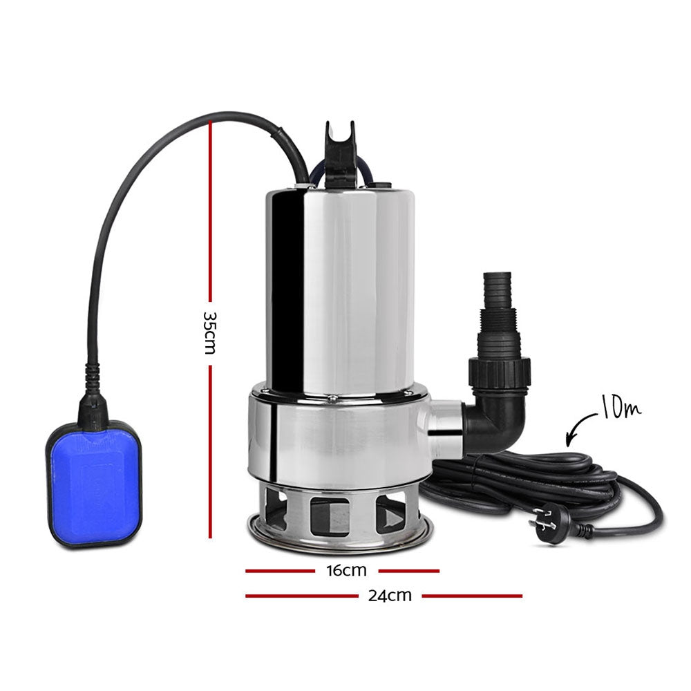 Giantz 1800W 潜水污水泵 钻孔水箱井钢制自动清洁