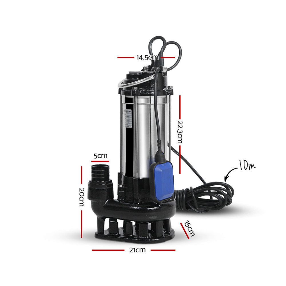 Giantz 2000W 潜水污水泵 钻孔水箱井 钢制 自动
