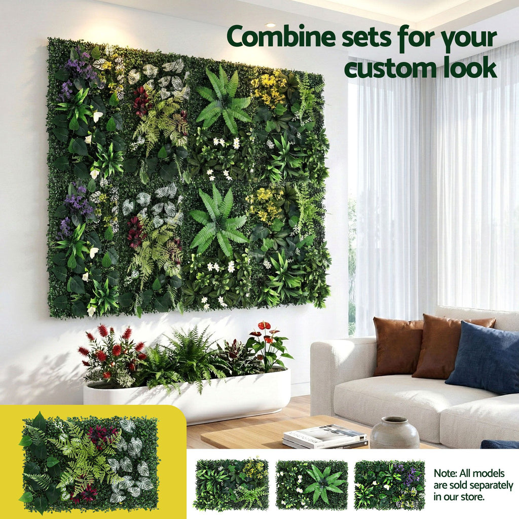 Gardeon 4PCS Artificial Plant Wall Panels 40X60CM Boxwood Panel Flower Backdrop Backyard Green Decor