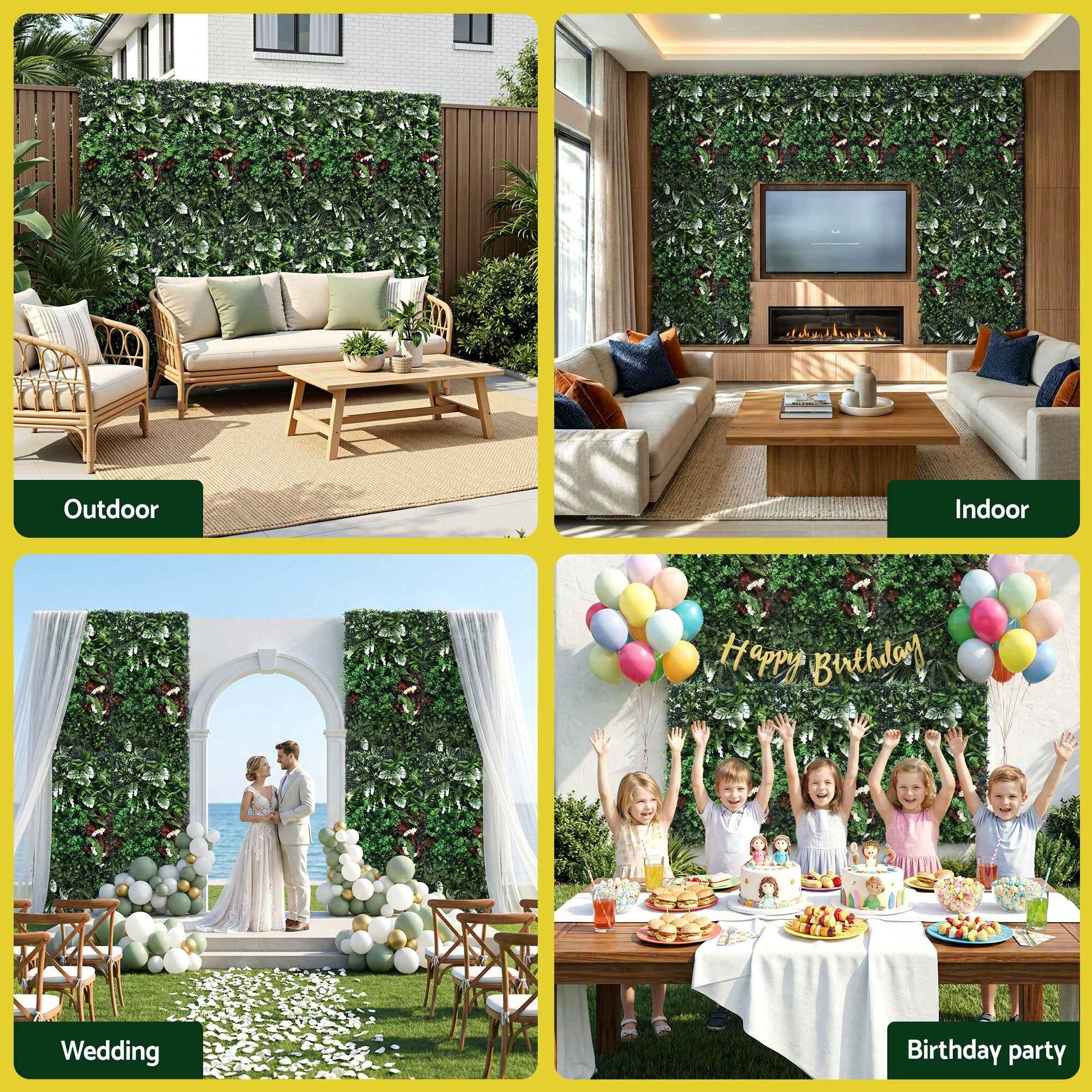 Gardeon Artificial Plant Wall Panels 50X100CM Boxwood Panel Hedge Grass Backdrop Green Decor Backyard