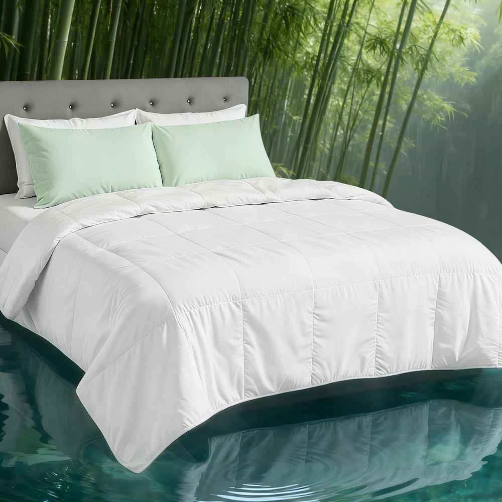 Giselle Bedding 200GSM Bamboo Quilt Summer Quilts All Season Doona Duvet Lightweight King