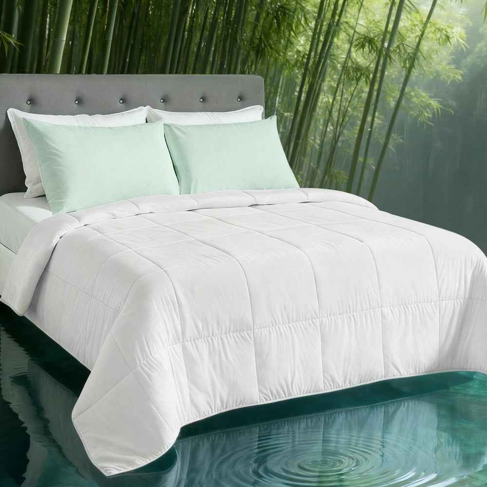 Giselle Bedding 200GSM Bamboo Quilt Summer Quilts All Season Doona Duvet Lightweight Super King