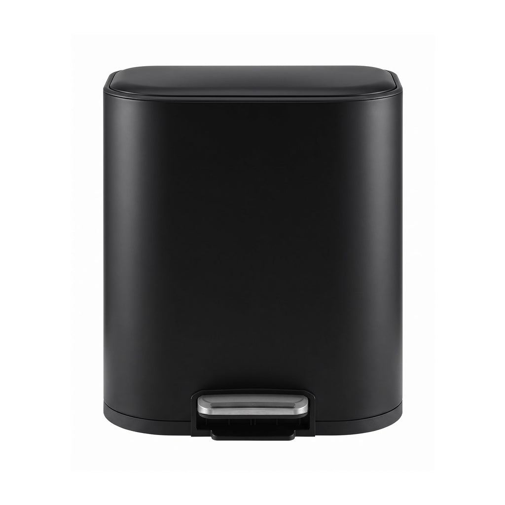Cefito 20L Trash Bin Steel Pedal Bins Soft Close Kitchen Rubbish Waste Can Black