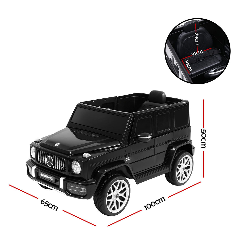 Coche eléctrico para niños Mercedes-Benz AMG G63 con licencia, 12 V, color negro