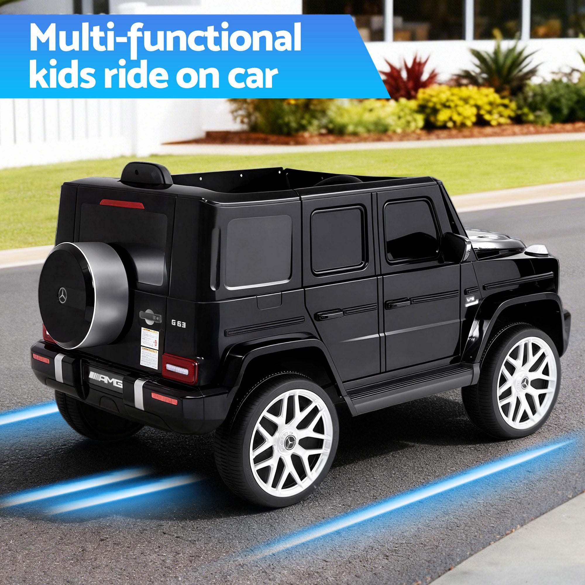 Coche eléctrico para niños Mercedes-Benz AMG G63 con licencia, 12 V, color negro