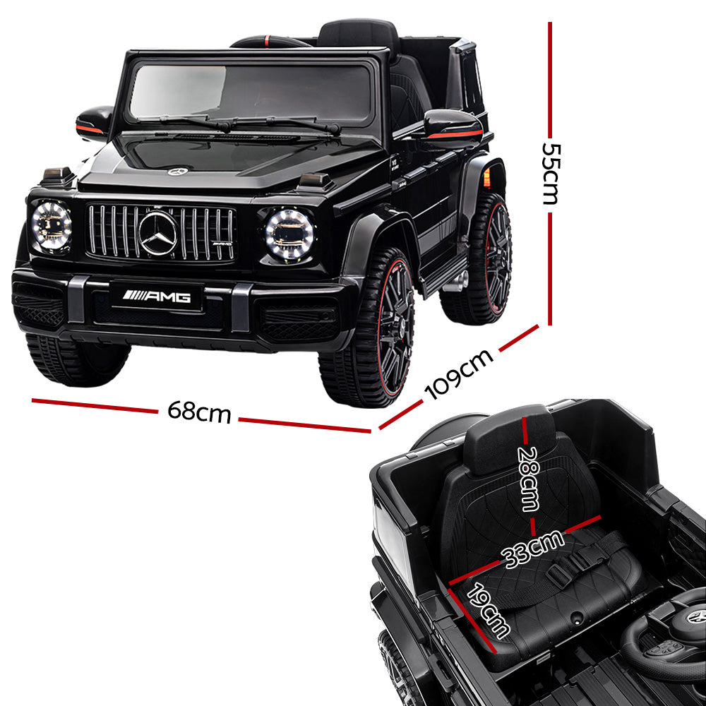 Coche eléctrico para niños Mercedes-Benz AMG G63 con licencia, coche de juguete con mando a distancia, color negro