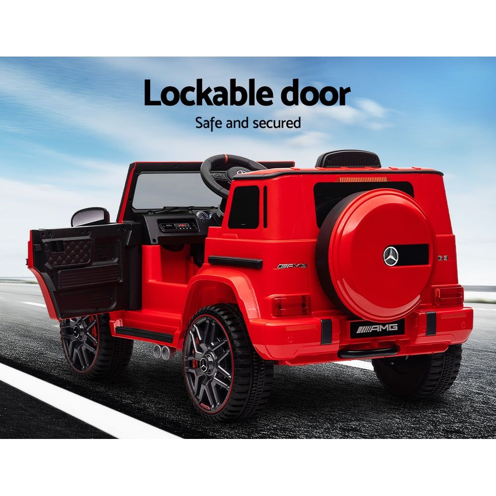 Coche eléctrico para niños Mercedes-Benz AMG G63 con licencia, coche de juguete con mando a distancia, color rojo