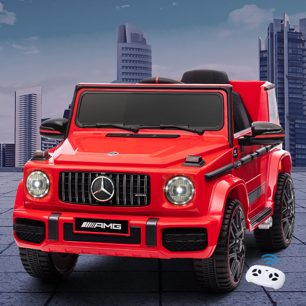 Coche eléctrico para niños Mercedes-Benz AMG G63 con licencia, coche de juguete con mando a distancia, color rojo