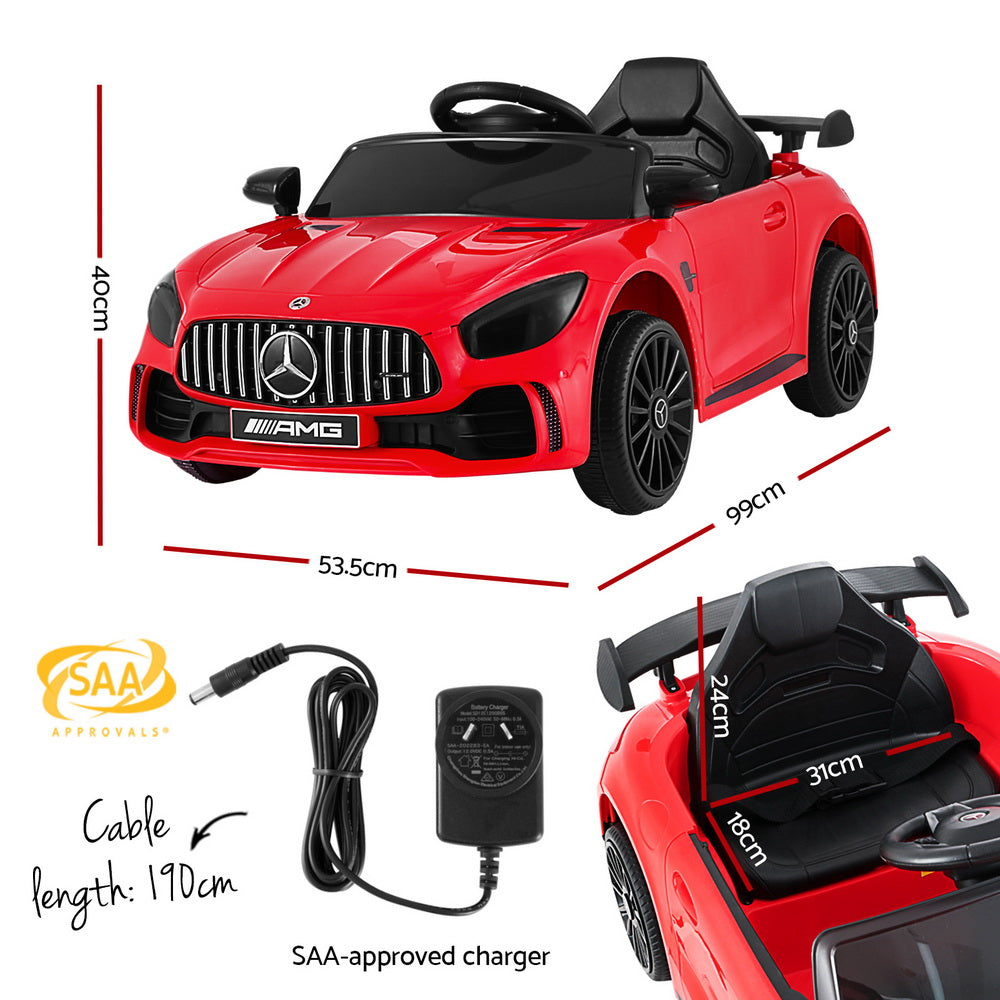 Kids Electric Ride On Car Mercedes-Benz AMG GTR Licensed Toy Cars Remote Red