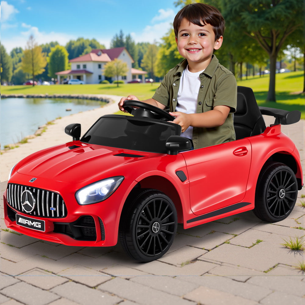 Kids Electric Ride On Car Mercedes-Benz AMG GTR Licensed Toy Cars Remote Red